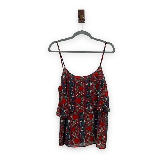 Everly Boho Flowy Tiered Spaghetti Strap Tank Size Small - Picture 1 of 11